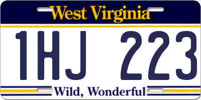WV license plate 1HJ223
