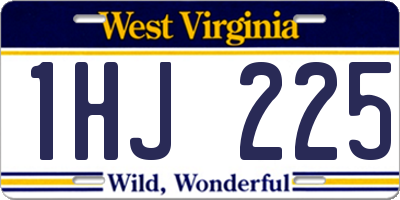 WV license plate 1HJ225