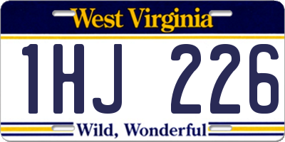 WV license plate 1HJ226