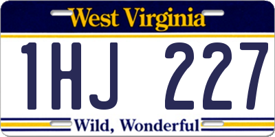 WV license plate 1HJ227
