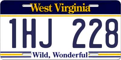 WV license plate 1HJ228