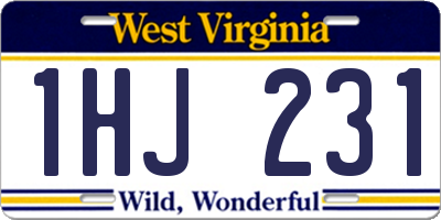 WV license plate 1HJ231