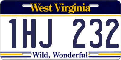 WV license plate 1HJ232