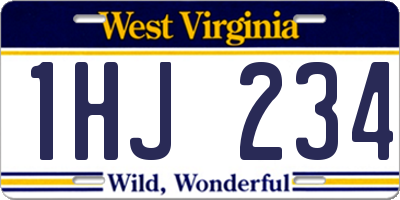 WV license plate 1HJ234