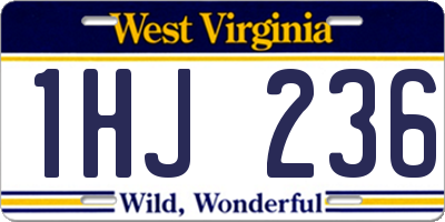 WV license plate 1HJ236
