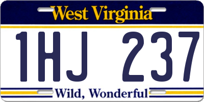 WV license plate 1HJ237