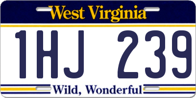 WV license plate 1HJ239