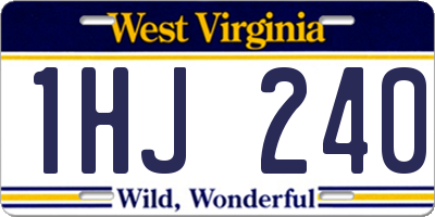 WV license plate 1HJ240