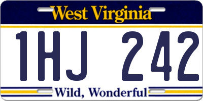 WV license plate 1HJ242