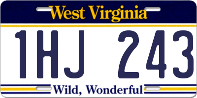 WV license plate 1HJ243