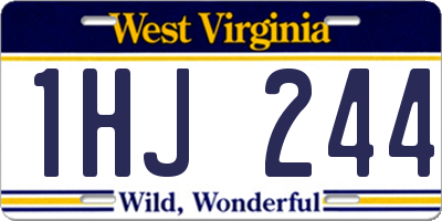 WV license plate 1HJ244