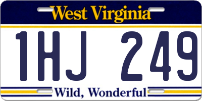 WV license plate 1HJ249
