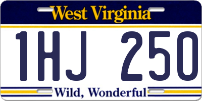 WV license plate 1HJ250