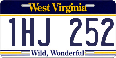 WV license plate 1HJ252