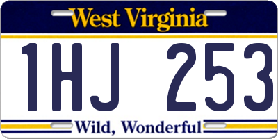 WV license plate 1HJ253