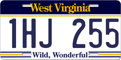WV license plate 1HJ255