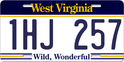 WV license plate 1HJ257