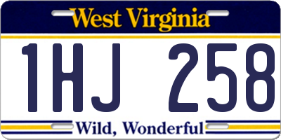 WV license plate 1HJ258