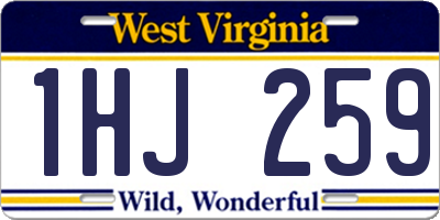 WV license plate 1HJ259