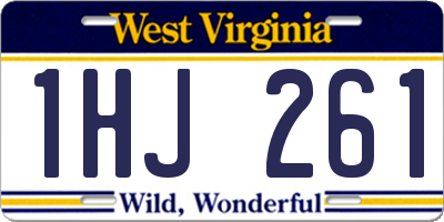 WV license plate 1HJ261