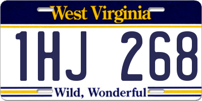 WV license plate 1HJ268