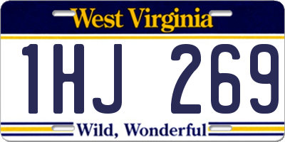 WV license plate 1HJ269