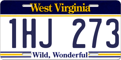 WV license plate 1HJ273