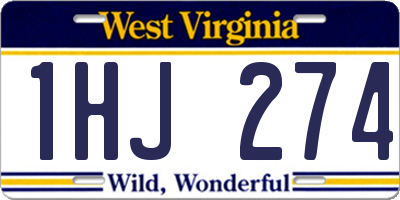 WV license plate 1HJ274