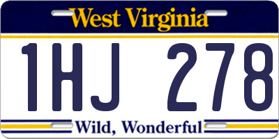 WV license plate 1HJ278