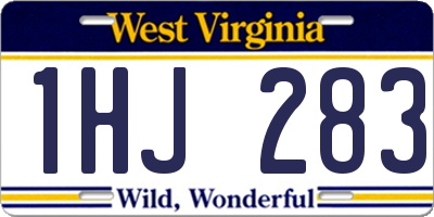 WV license plate 1HJ283