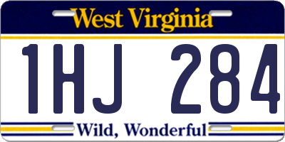 WV license plate 1HJ284