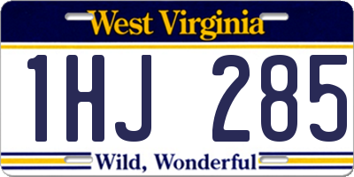 WV license plate 1HJ285