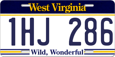 WV license plate 1HJ286