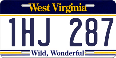 WV license plate 1HJ287