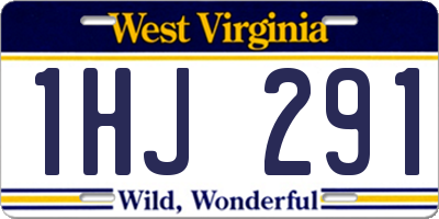 WV license plate 1HJ291