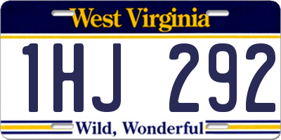 WV license plate 1HJ292