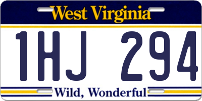 WV license plate 1HJ294