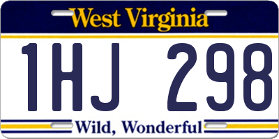 WV license plate 1HJ298