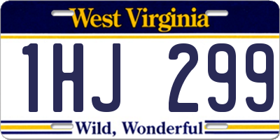 WV license plate 1HJ299