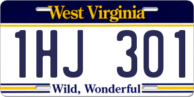 WV license plate 1HJ301