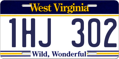 WV license plate 1HJ302