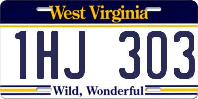 WV license plate 1HJ303