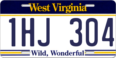 WV license plate 1HJ304