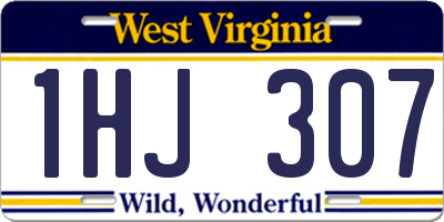 WV license plate 1HJ307