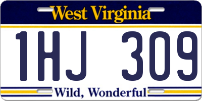 WV license plate 1HJ309