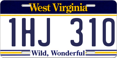 WV license plate 1HJ310