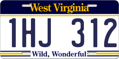 WV license plate 1HJ312