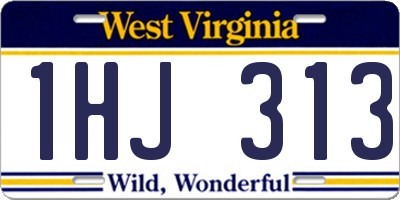 WV license plate 1HJ313