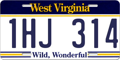 WV license plate 1HJ314