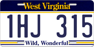 WV license plate 1HJ315